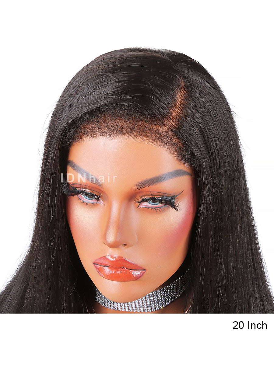 Mya Super Fine Yaki Straight 4C Edges 5x5 Wear & Go Pre Cut Wig 100% Human Hair