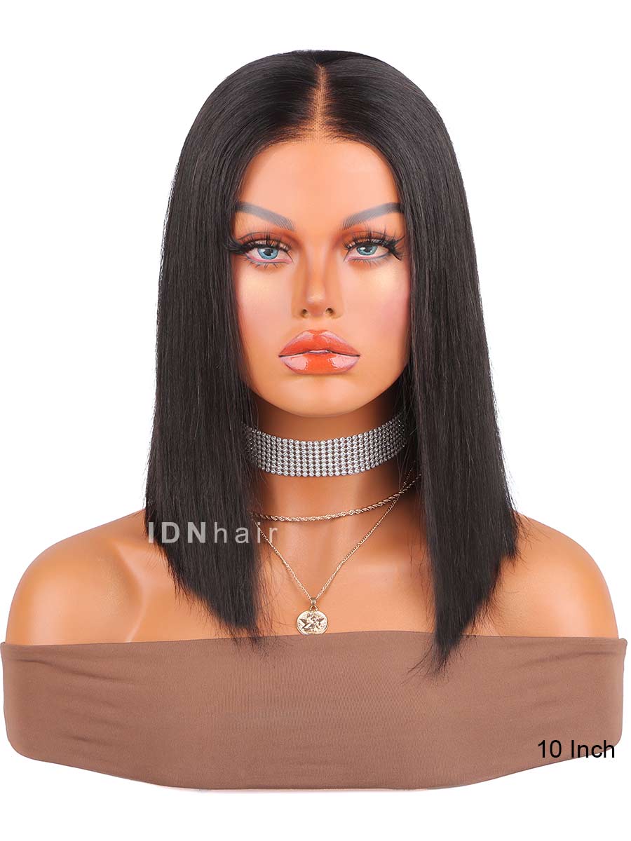 June Wear And Go Glueless Straight Bob Wig Beginner Friendly Pre Cut Human Hair