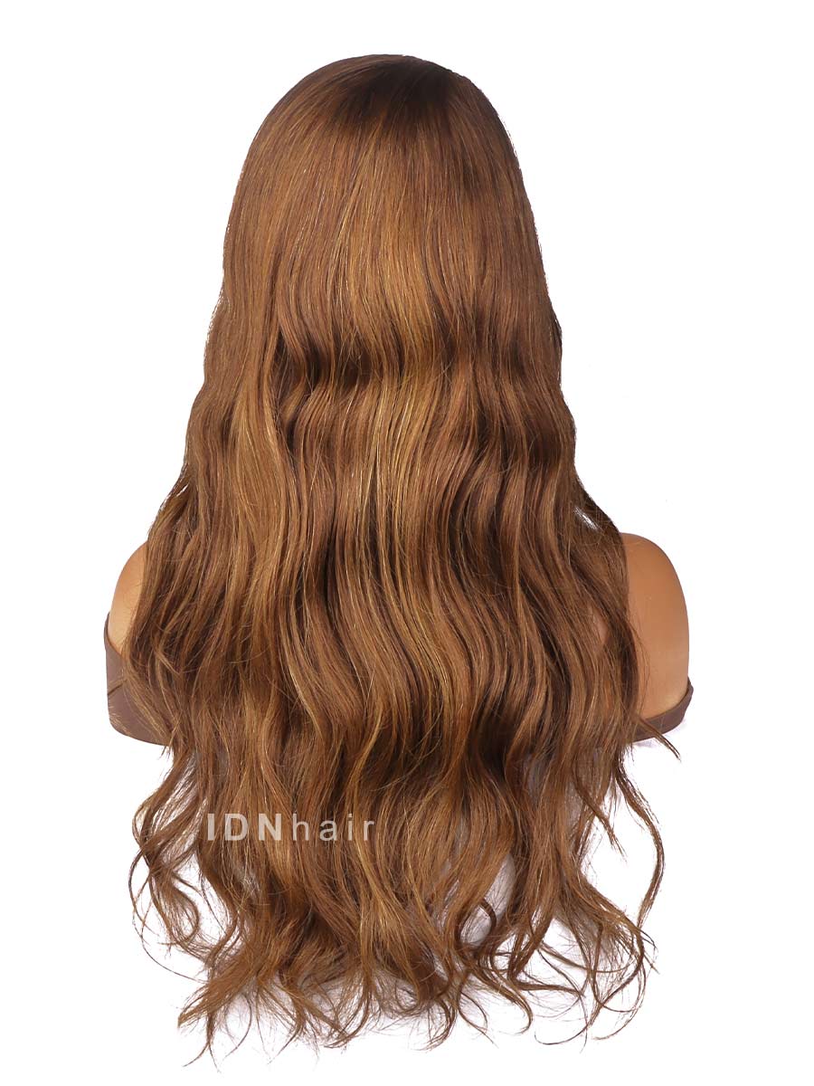 Audrey Ombre Honey Brown Body Wave HD Front Lace Wig 100% Human Rich Girl Hair