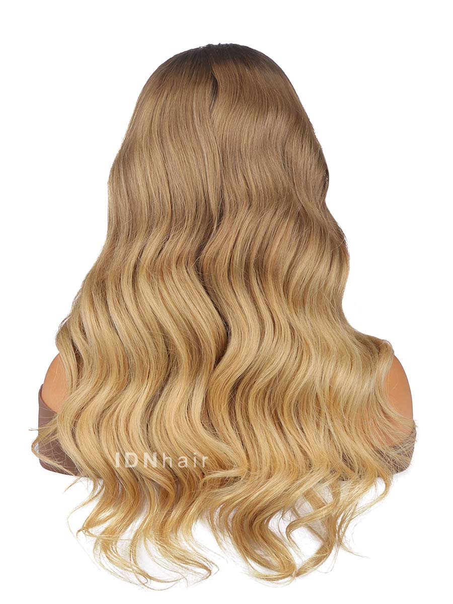 Amber Ombre Blonde Wavy HD Front Lace Wig 100% Human Rich Girl Hair
