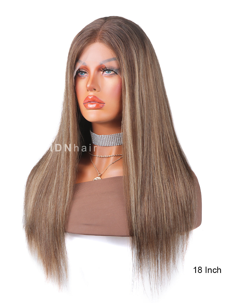 Gardenia Blonde Highlight Straight Lace Front Wig Human Hair