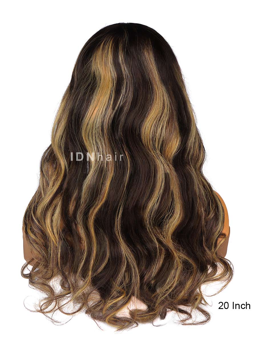 Glinda Blonde Highlight Body Wave 13x4 Frontal HD Lace Wig Human Hair