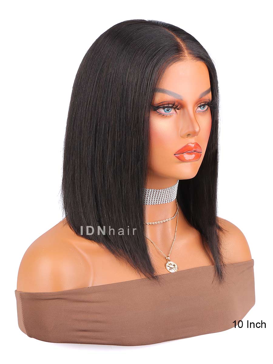 June Wear And Go Glueless Straight Bob Wig Beginner Friendly Pre Cut Human Hair