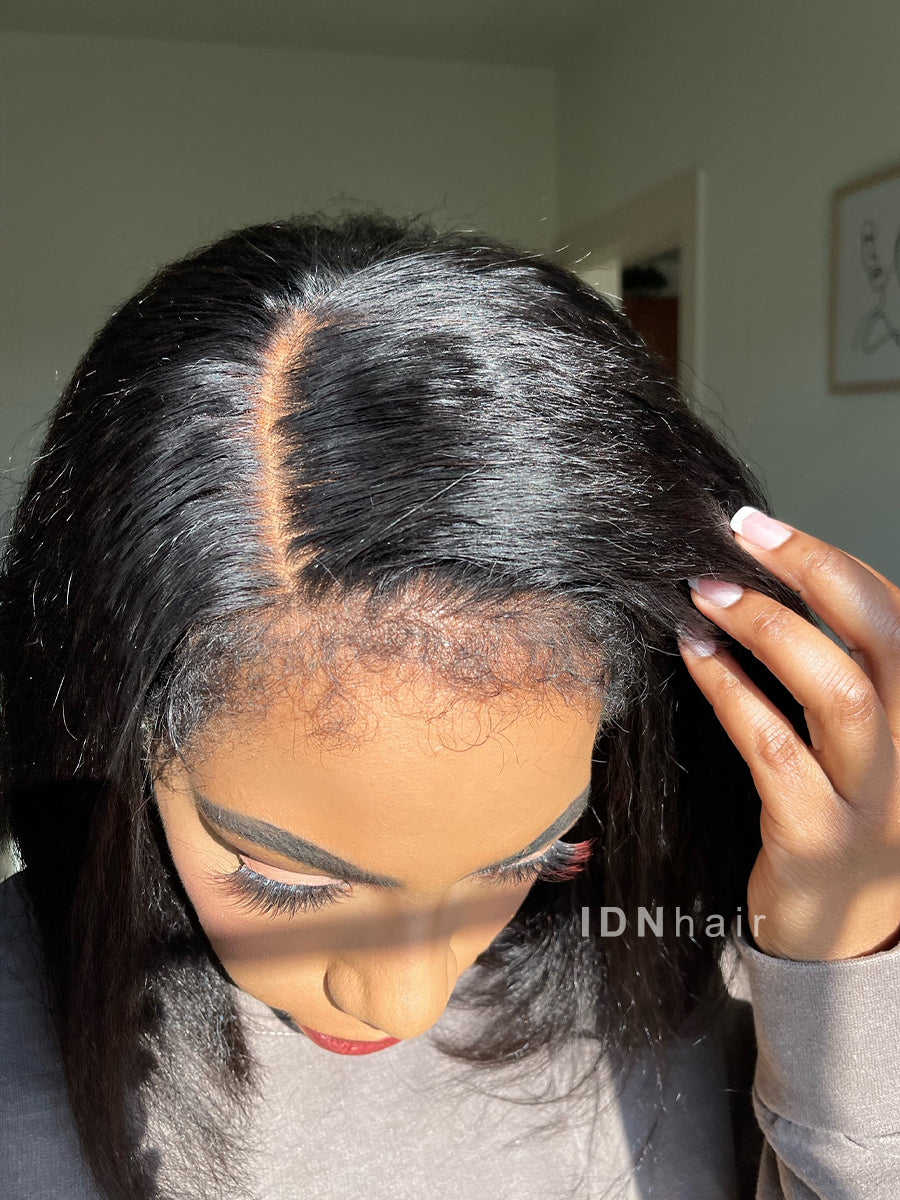 Chloe Wear Go Bob 5x5 Closure Pre Cut Kinky Straight 4C Edges Air Wig