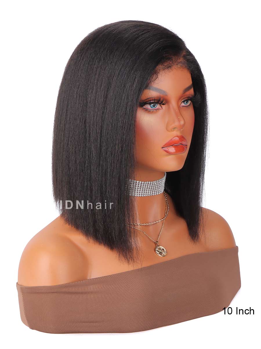 Chloe Wear Go Bob 5x5 Closure Pre Cut Kinky Straight 4C Edges Air Wig