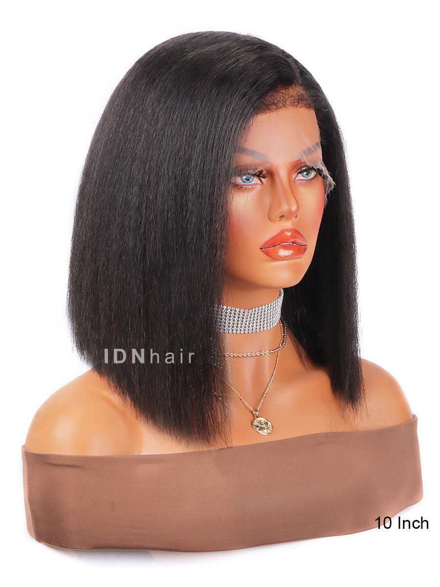 Penny 4C Edges Kinky Straight Bob Scalp Knots HD Lace Front Wig