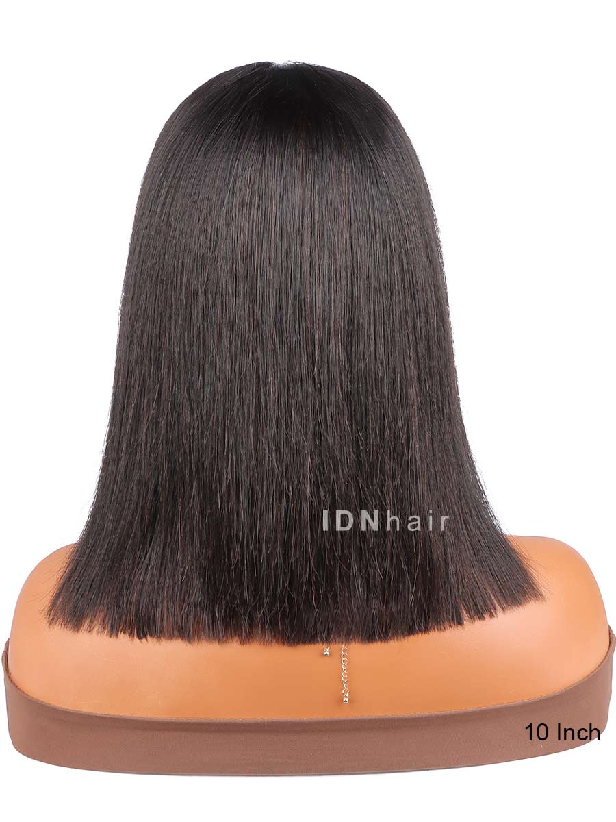 June Wear And Go Glueless Straight Bob Wig Beginner Friendly Pre Cut Human Hair