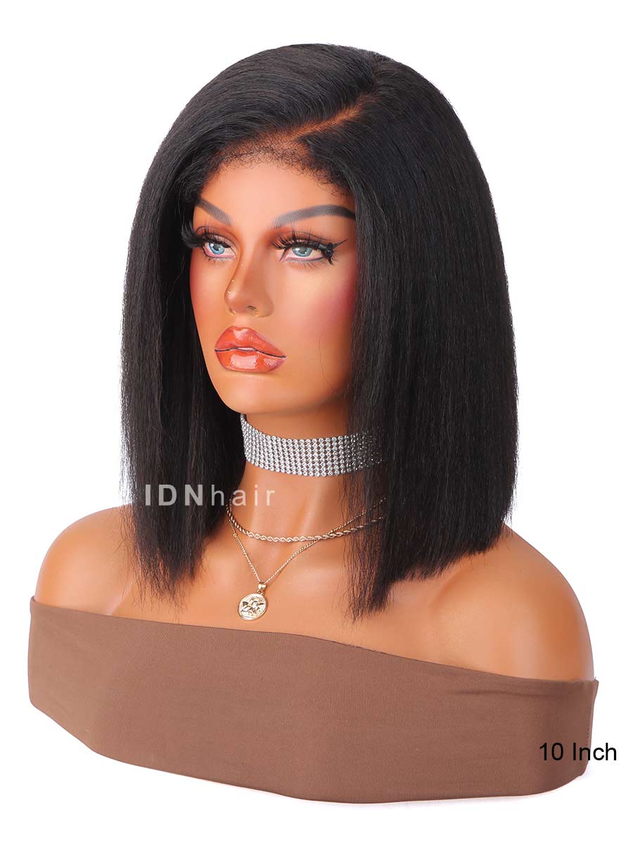 Chloe Wear Go Bob 5x5 Closure Pre Cut Kinky Straight 4C Edges Air Wig