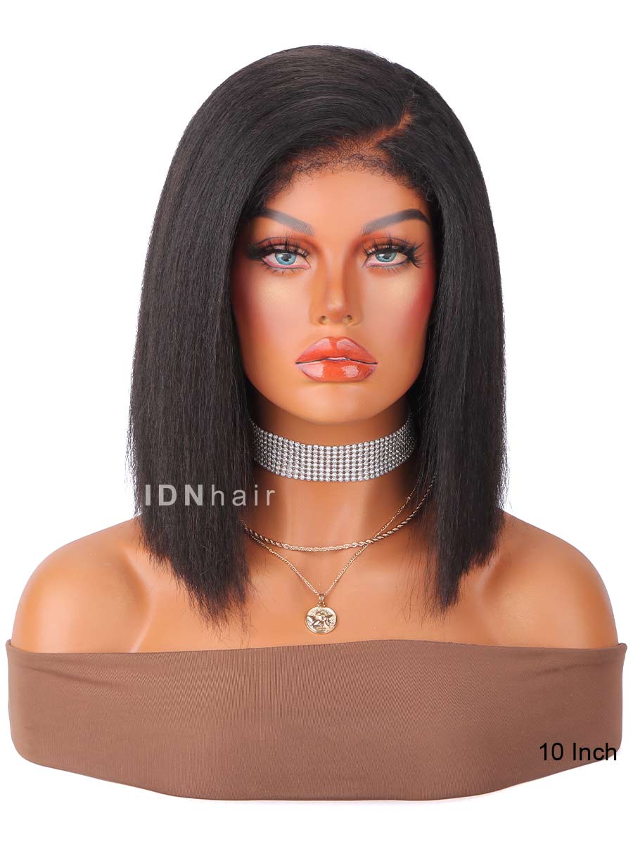 Chloe Wear Go Bob 5x5 Closure Pre Cut Kinky Straight 4C Edges Air Wig