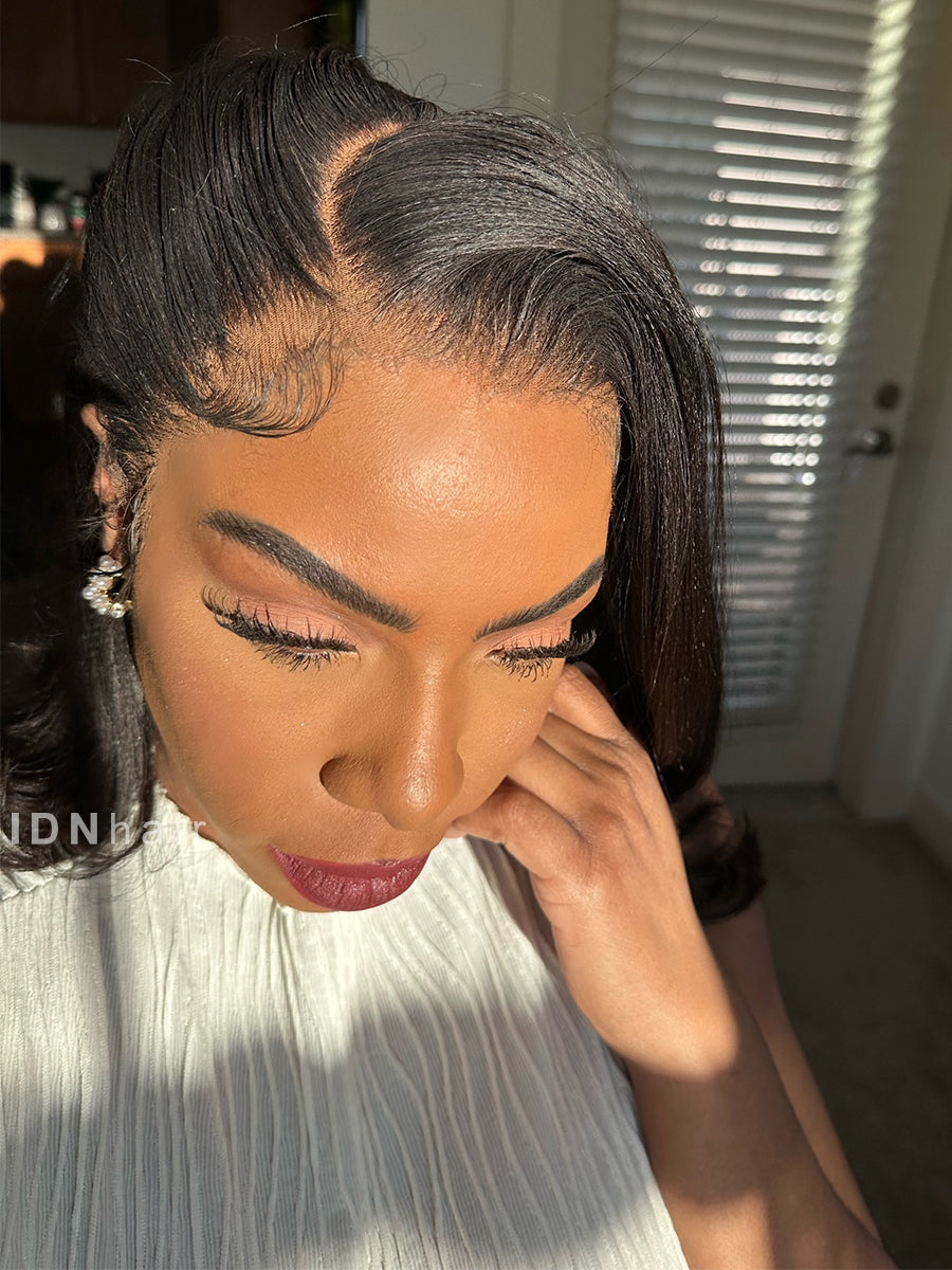 Mya Super Fine Yaki Straight 4C Edges 5x5 Wear & Go Pre Cut Wig 100% Human Hair