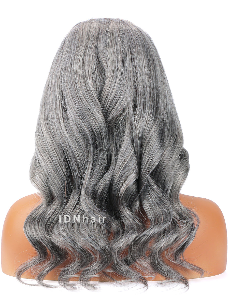 Delta Salt And Pepper Gray Long Hair Beginner Friendly Glueless Lace Wig Human Hair