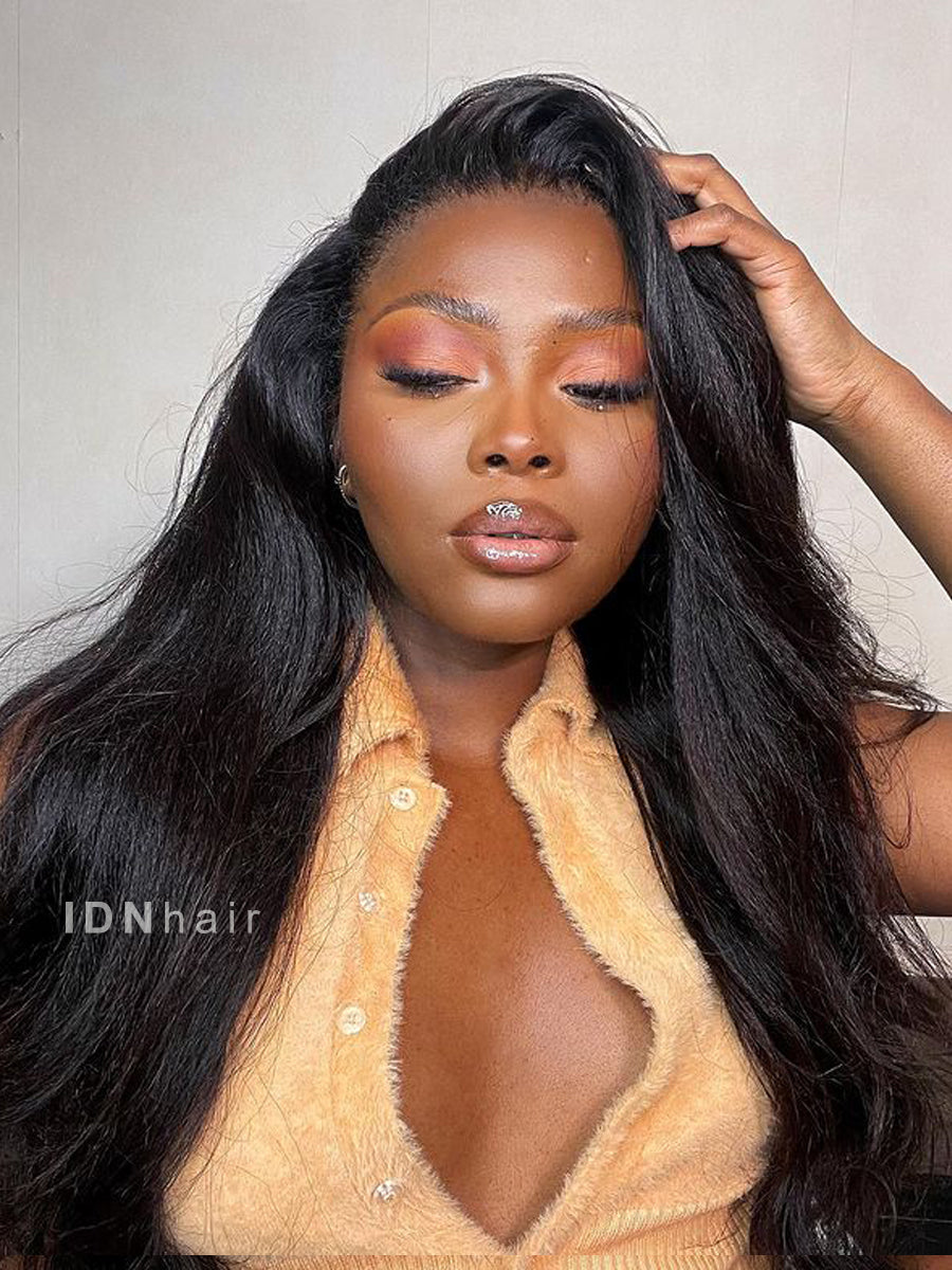 Mya Super Fine Yaki Straight 4C Edges 5x5 Wear & Go Pre Cut Wig 100% Human Hair