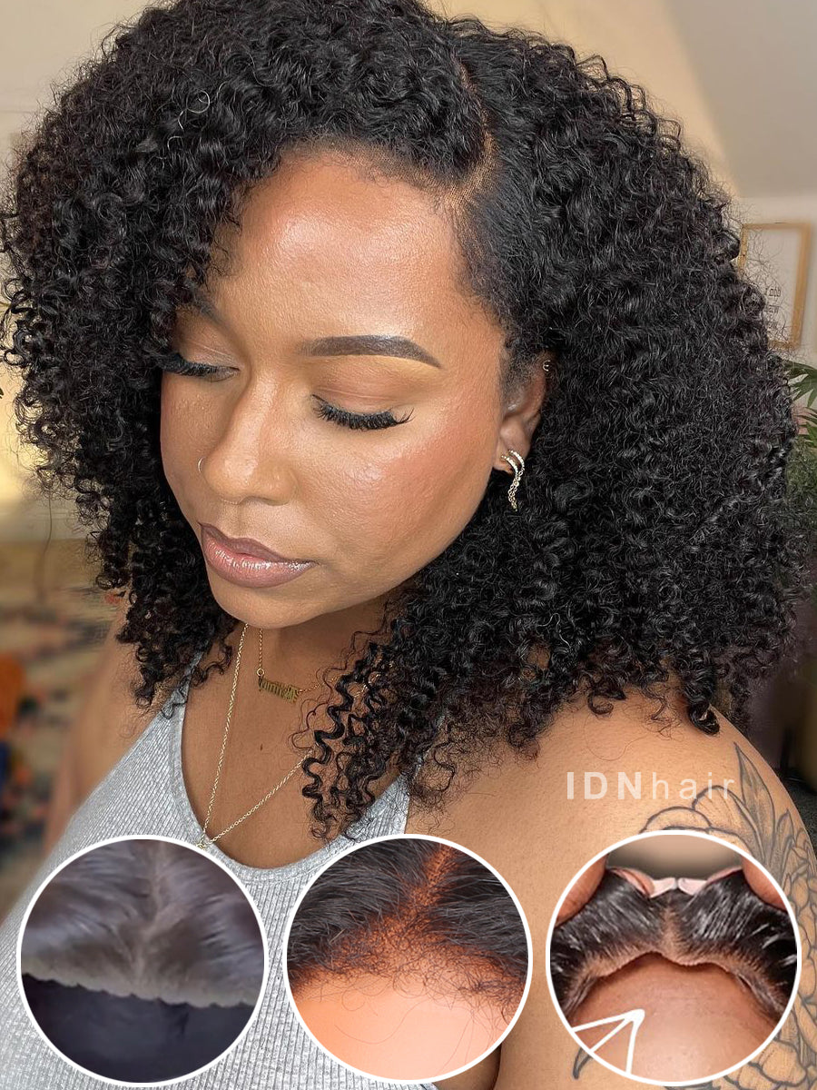Harper Wear & Go Glueless Kinky Curly Bob Wig 5x5 Closure Pre Cut 4C Edges Human Hair