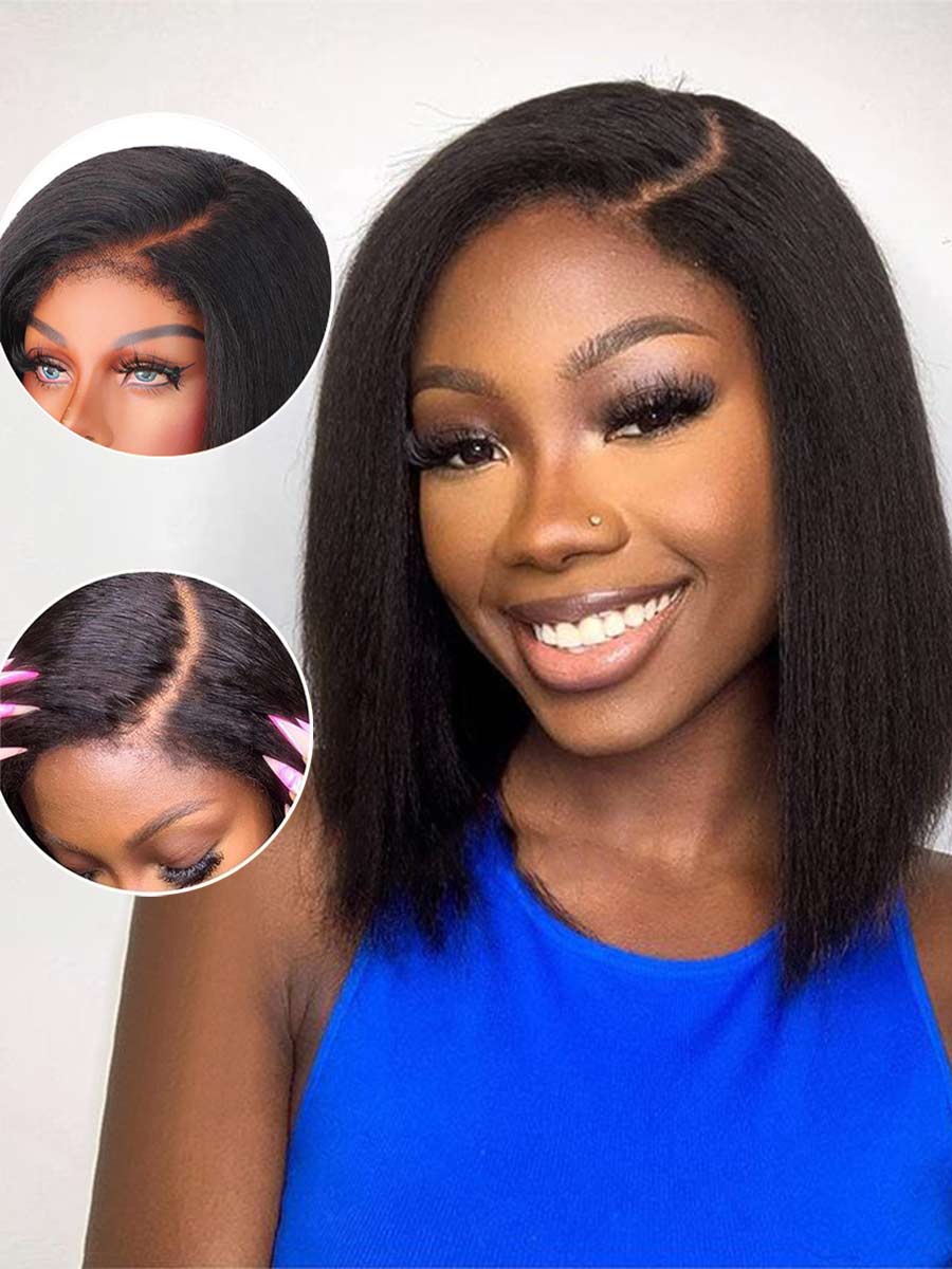 Ruby Wear & Go Beginner Friendly Yaki Straight Bob Wig Pre Cut 4C Edges
