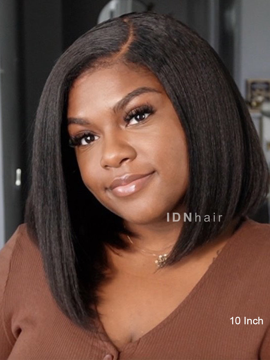 Chloe Wear Go Bob 5x5 Closure Pre Cut Kinky Straight 4C Edges Air Wig