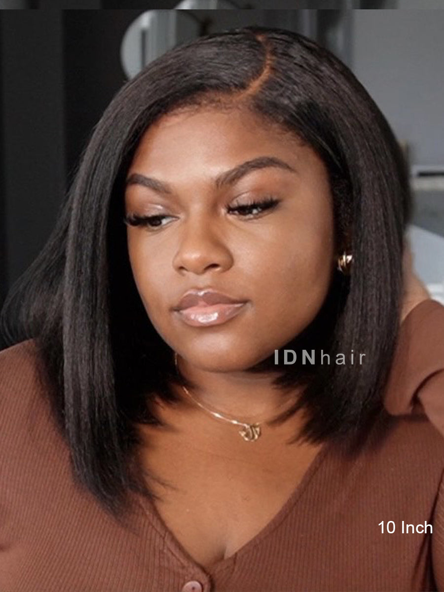 Chloe Wear Go Bob 5x5 Closure Pre Cut Kinky Straight 4C Edges Air Wig
