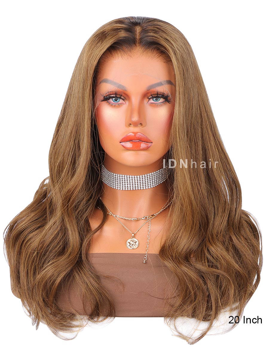 Alyssa Ombre Colorful 13X6 Frontal HD Lace Scalp Knots Blonde Wavy Wig