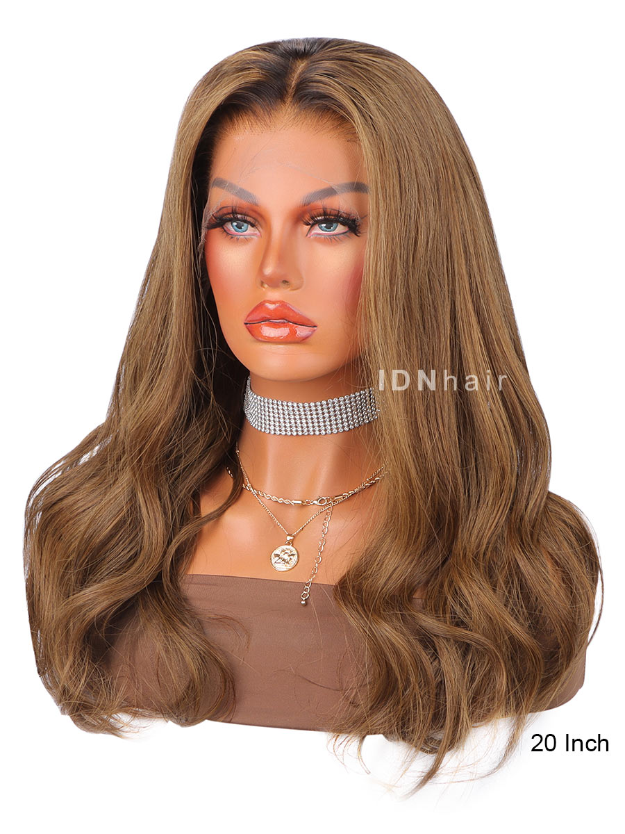 Alyssa Ombre Colorful 13X6 Frontal HD Lace Scalp Knots Blonde Wavy Wig