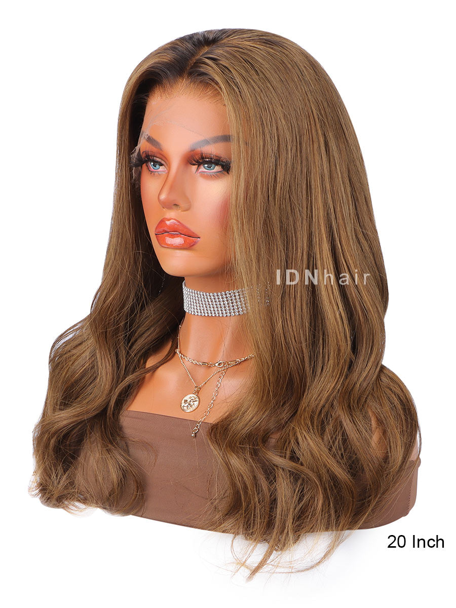 Alyssa Ombre Colorful 13X6 Frontal HD Lace Scalp Knots Blonde Wavy Wig