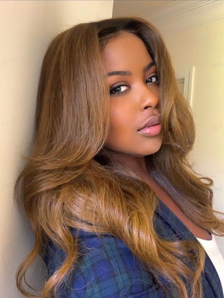 Alyssa Ombre Colorful 13X6 Frontal HD Lace Scalp Knots Blonde Wavy Wig