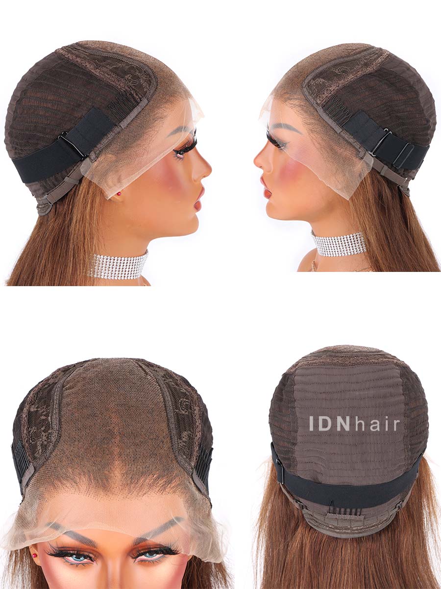 Ella Salt And Pepper Lady Short Bob Wig Gray Silver Frontal Lace Wig