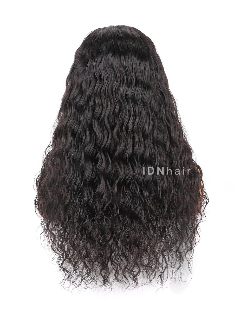 Sale No.45 Glueless Beach Wave Scalp Knots 13X4 Full Frontal Wig HD Lace