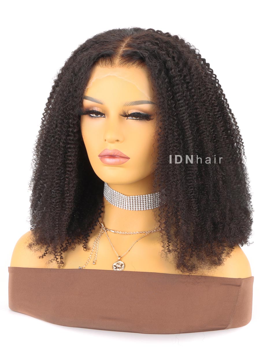 Edith Glueless 4C Afro Kinky Curly Scalp Knots 13X4 Full Frontal Wig HD Lace