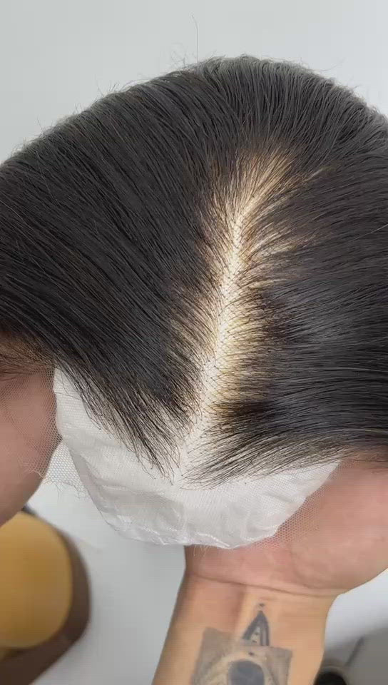 Load and play video in Gallery viewer, April Glueless Straight Scalp Knots 13X4 Full Frontal Wig HD Lace