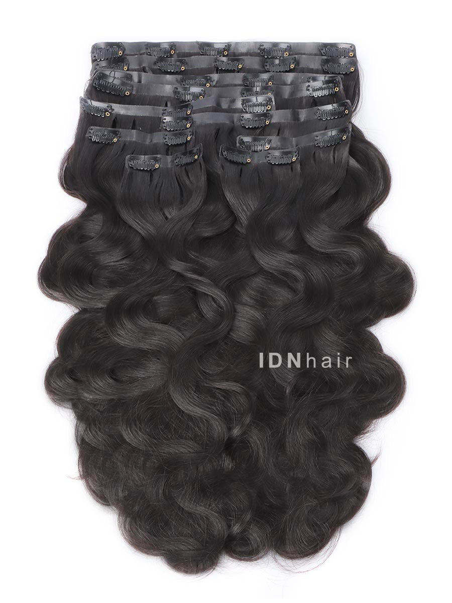 Isabel Body Wave Super Flat Seamless Paper Thin Clip in Hair Extension Human Hair Black Women