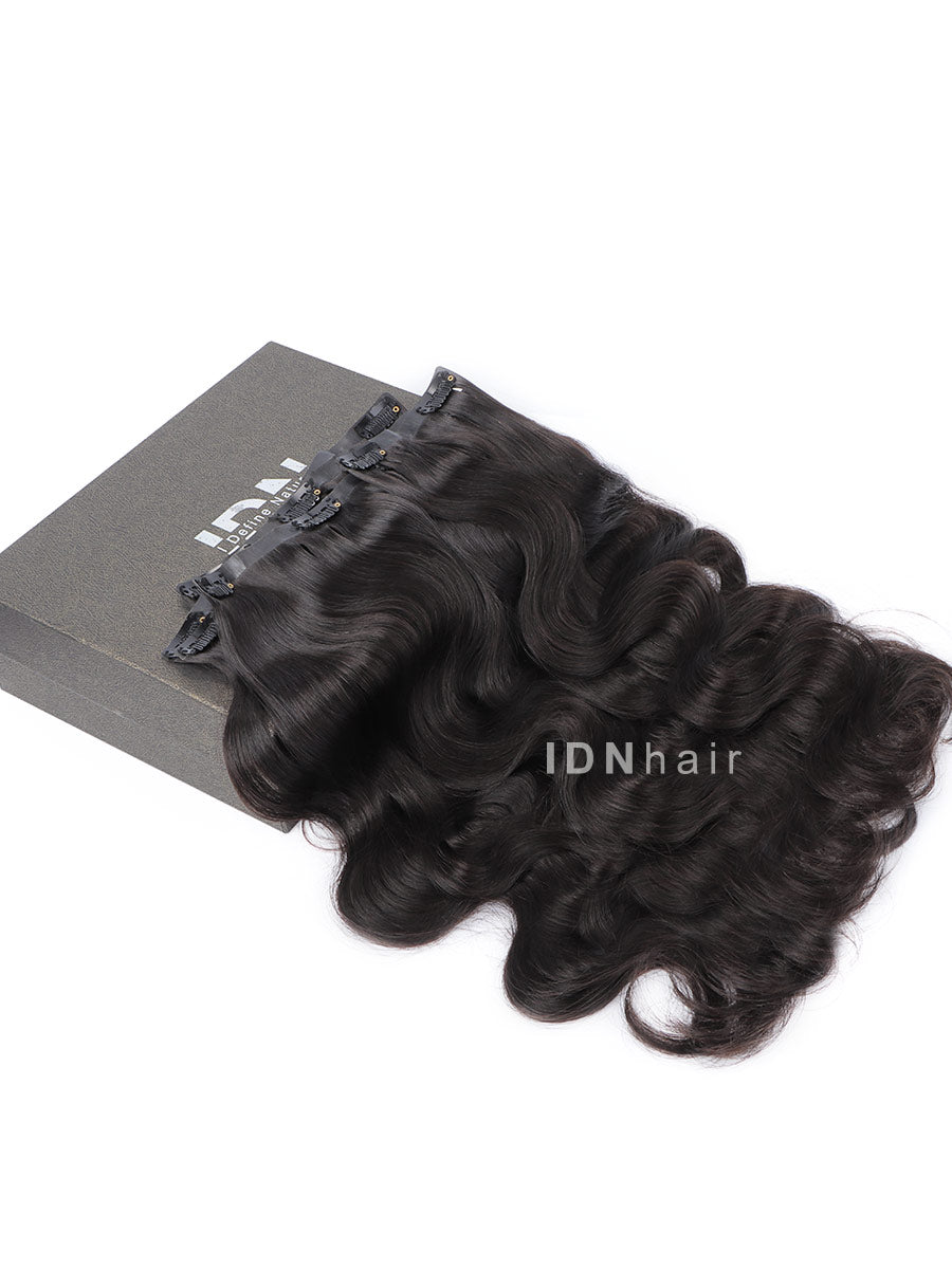 Isabel Body Wave Super Flat Seamless Paper Thin Clip in Hair Extension Human Hair Black Women