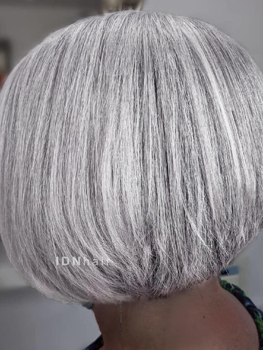Fillio Salt And Pepper Gray Pixie Cut Short Beginner Friendly Bob Lace Wig