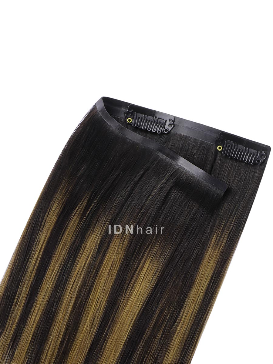 Edna Sexy Highlight Seamless Paper Thin Clip ins Ombre Human Hair Extensions for Black Women