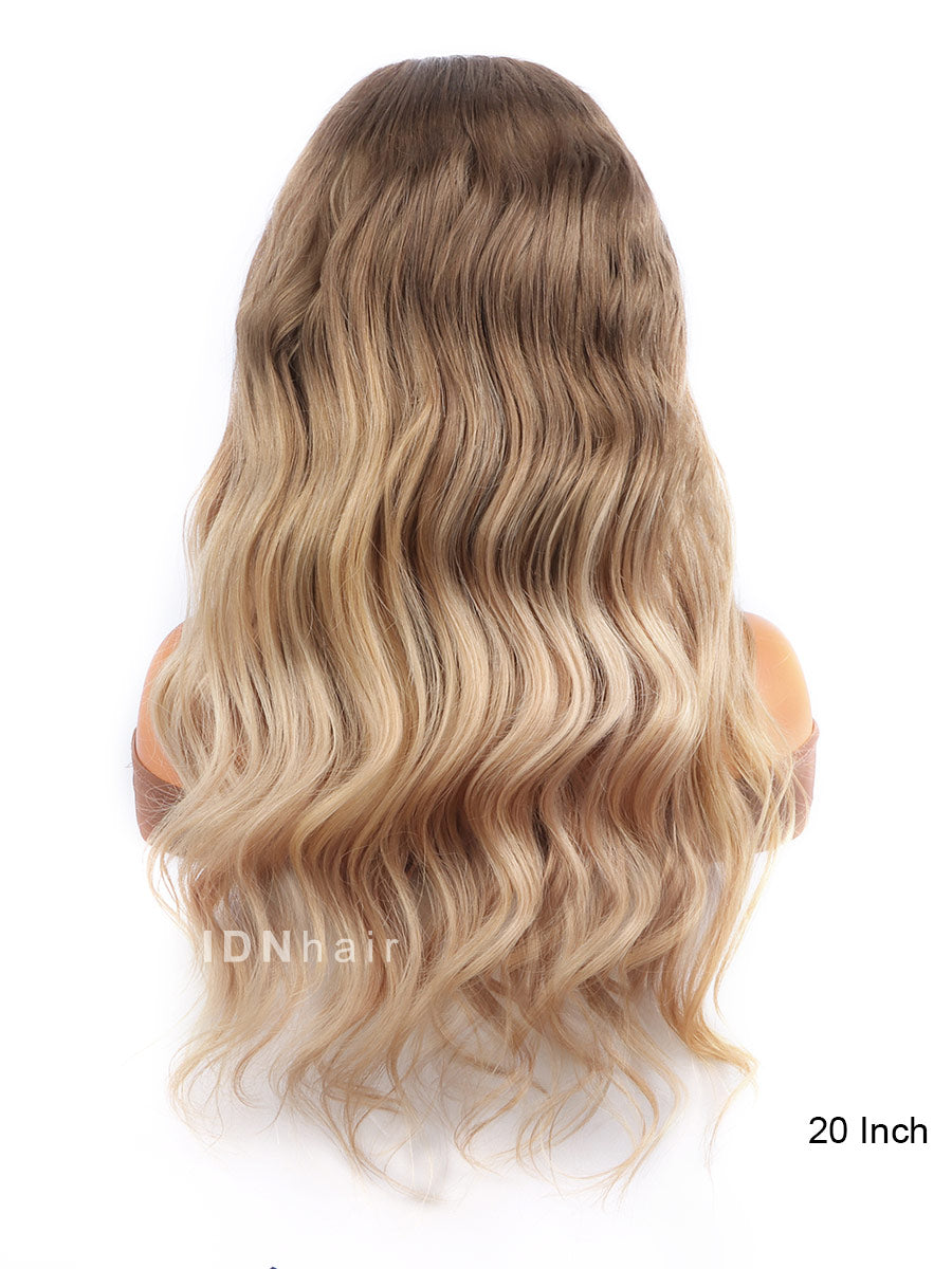 Nairi Ombre #613 Blonde Transparent Lace Frontal Wavy Wig Human Hair For Black Women