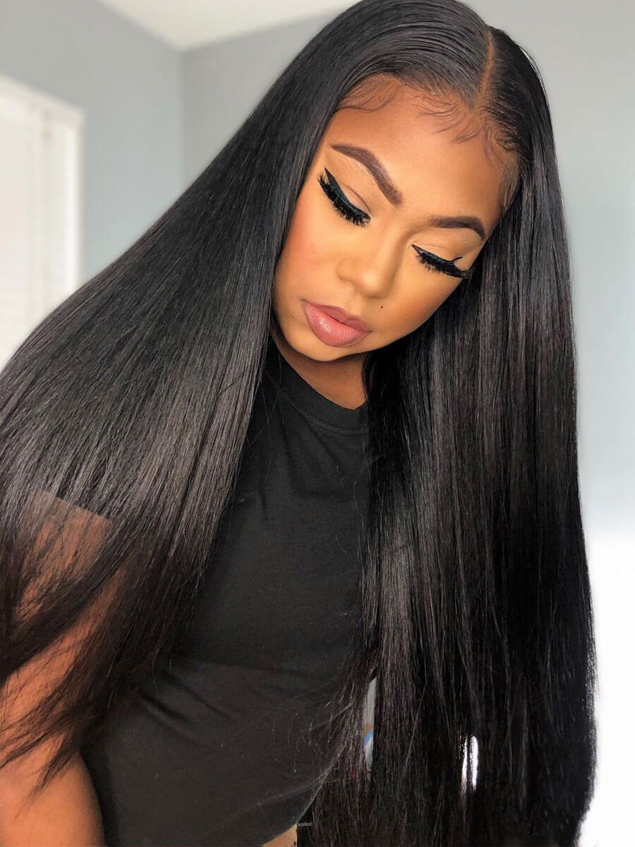 Aggie HD Undectable Full Lace Wig Yaki Straight Human Hair