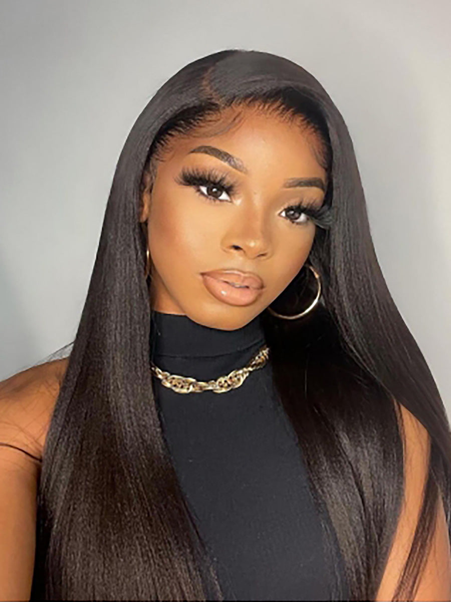 April Glueless Straight Scalp Knots 13X4 Full Frontal Wig HD Lace