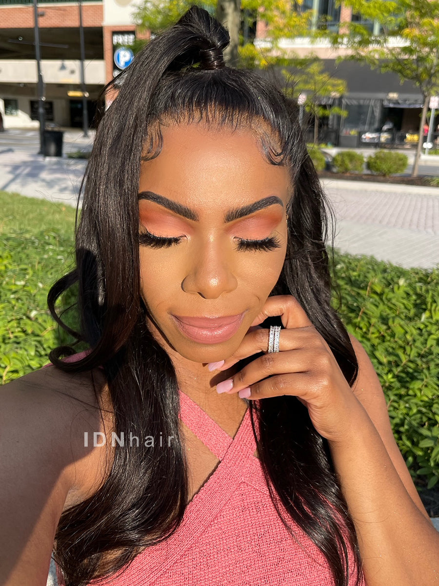 Aggie HD Undectable Full Lace Wig Yaki Straight Human Hair