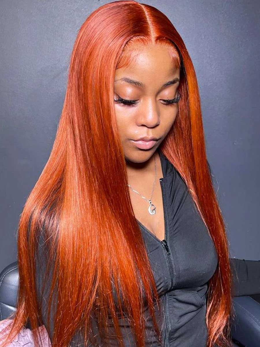 Assana Ginger Straight 13x4 Frontal Colored Human Lace Wig