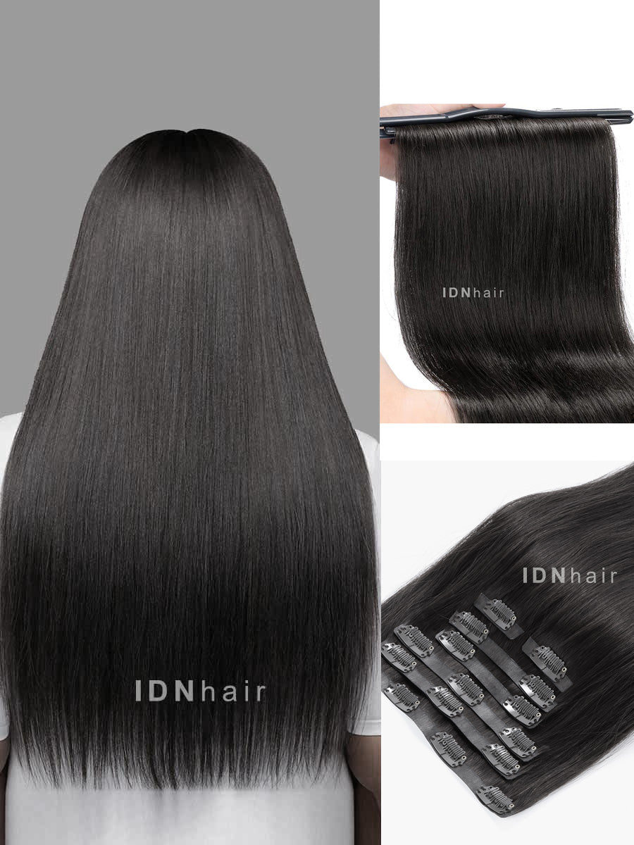 Betty Seamless Clip in Hair African American Relaxed Light Yaki Extension