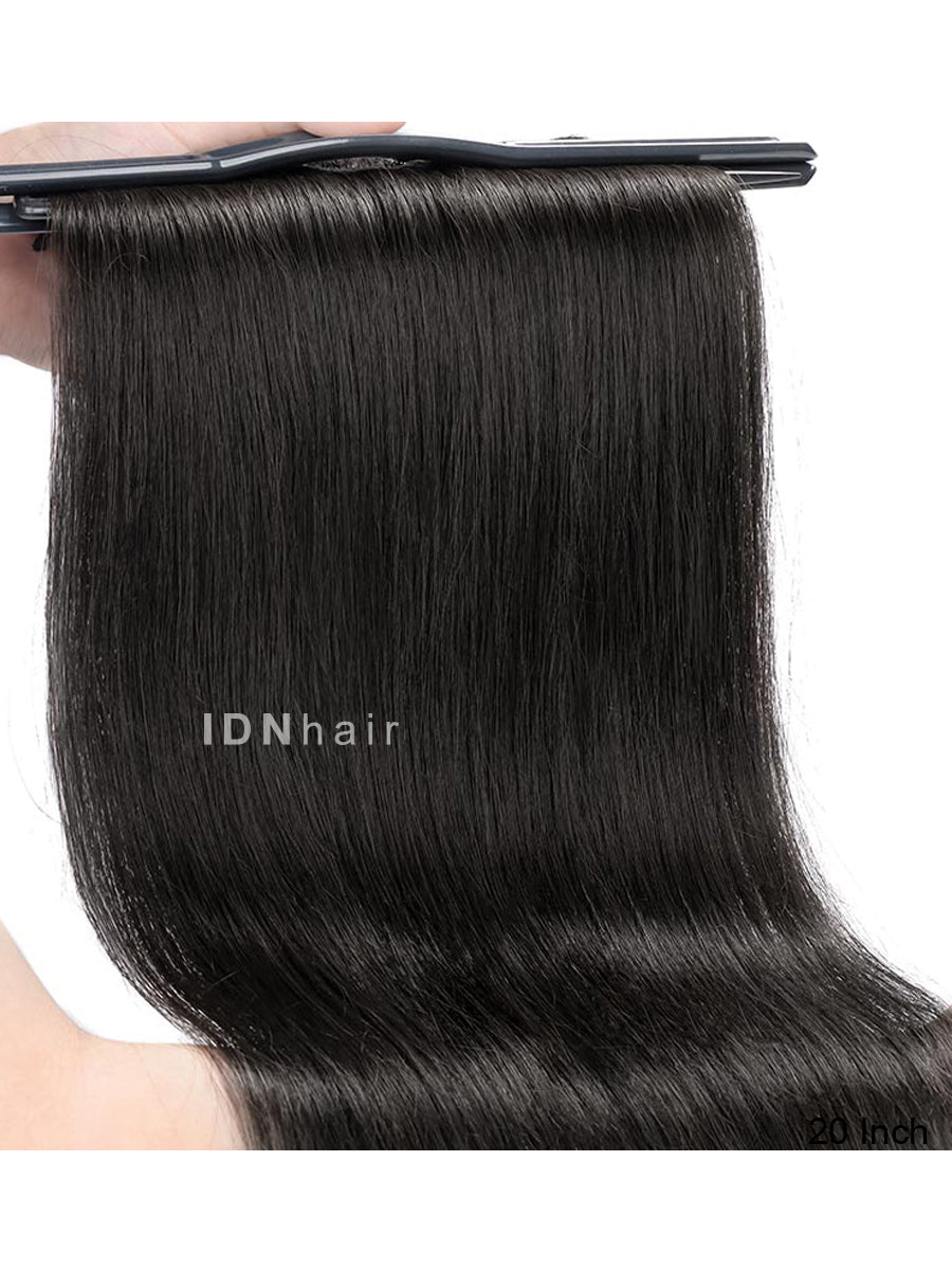 Cora Super Flat Kinky Straight Seamless Clip in Hair Extension Human Hair