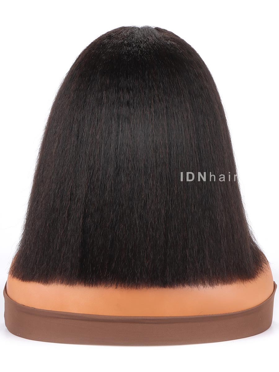 Brunelle Kinky Straight Bob Scalp Knots 13x6 Frontal HD Lace Wig