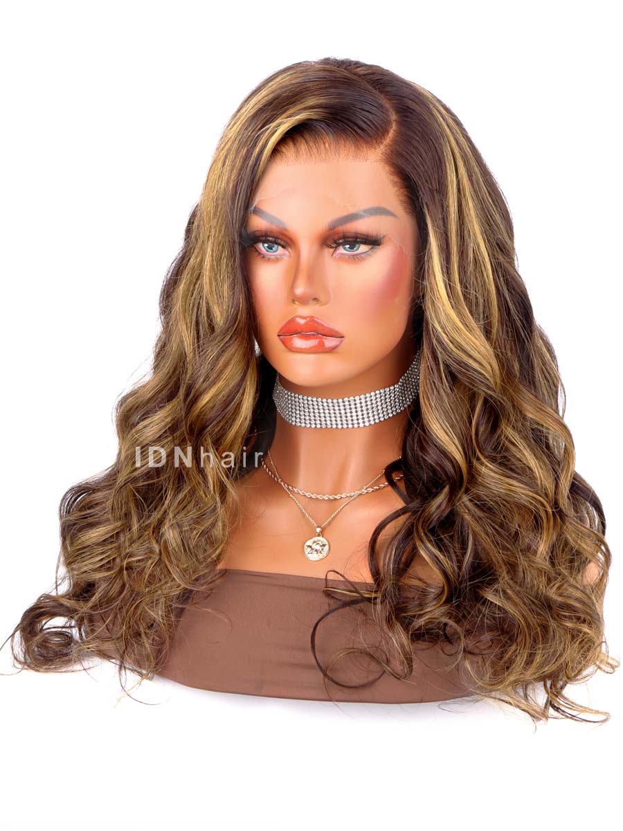 Sale No.46 Highlight Wavy Scalp Knots 13x4 Frontal HD Lace Wig