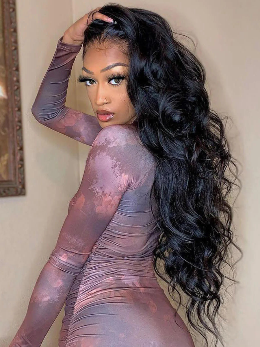 Cathy HD Lace Wavy Human Hair Long 22in-30in Inches Frontal Wig