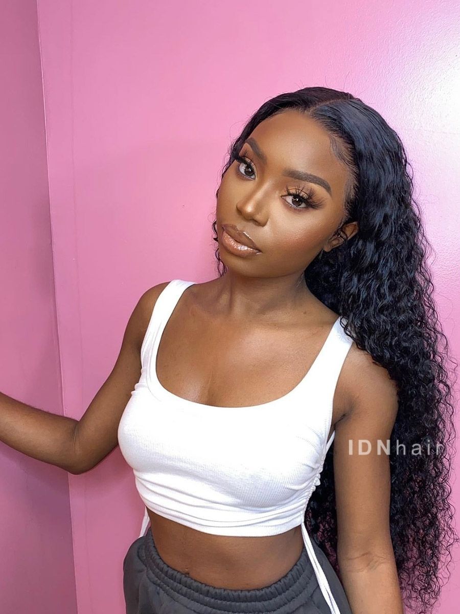 Cherry Glueless Deep Curly 13X4 HD Lace Front Wig Invisible Smallest Knots