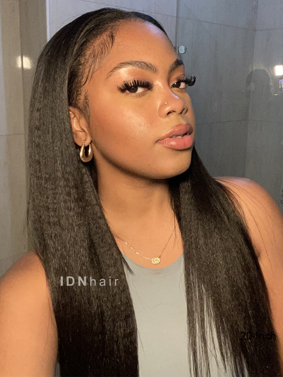 Cora Super Flat Kinky Straight Seamless Clip in Hair Extension Human Hair