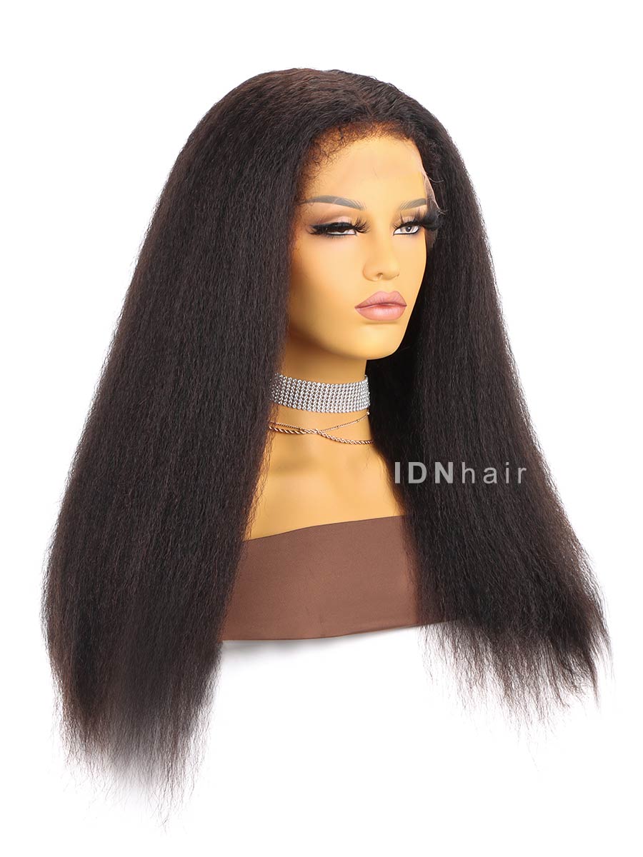 Domini New 4C Edges Kinky Straight 13X6 HD Lace Wig Scalp Knots