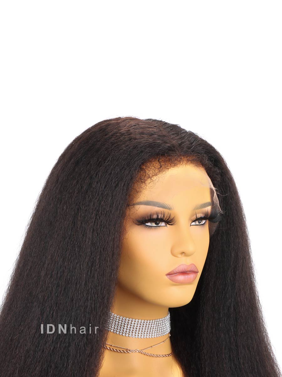 Domini New 4C Edges Kinky Straight 13X6 HD Lace Wig Scalp Knots