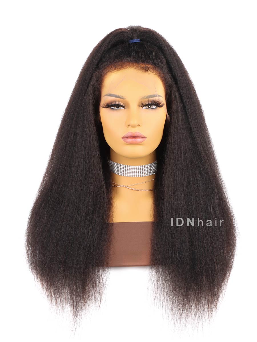 Domini New 4C Edges Kinky Straight 13X6 HD Lace Wig Scalp Knots