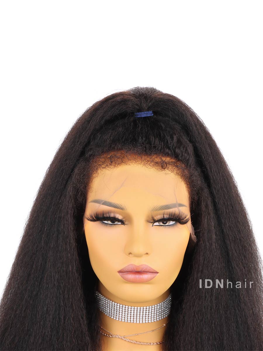 Domini New 4C Edges Kinky Straight 13X6 HD Lace Wig Scalp Knots