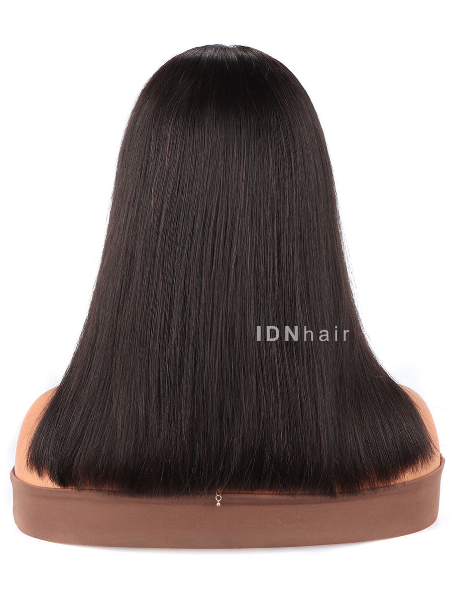 Gracie Glueless  Straight 13X4 Clear Lace Frontal Bob Wig With Bang