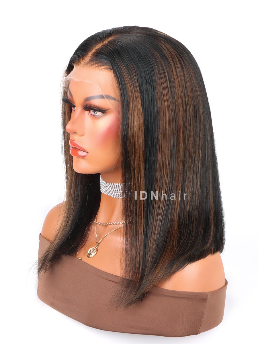 Hurne Highlight Straight Bob Scalp Knots 13x6 Frontal HD Lace Wig